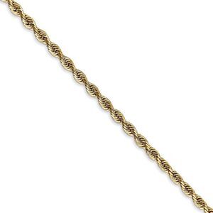 2.75mm, 14k Yellow Gold, D/C Quadruple Rope Chain Necklace, 26 Inch